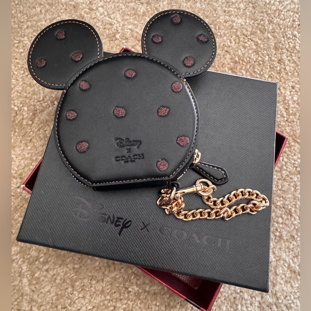 Disney COACH Black and Gold Mickey Ears Wallet